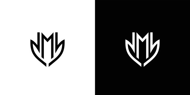 Modern and strong letter NMS initials logo design