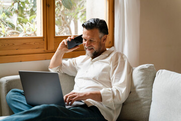 Man Working Remotely From Home