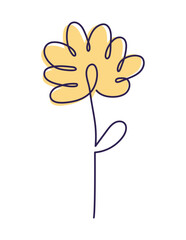 yellow one line flower