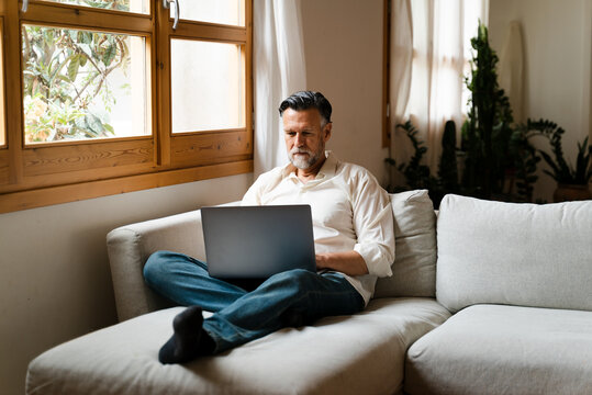 Man Working Remotely From Home