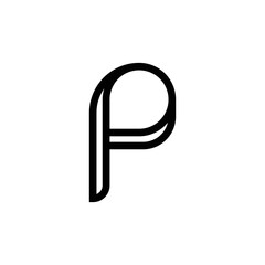 Obraz premium modern letter P monogram logo design