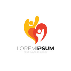 Love care design community, medical logo template