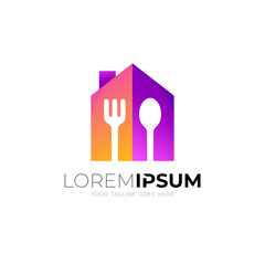 Restaurant design template, home , spoon and fork icon