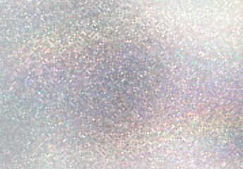 Subtle holographic sheen on silver grey shimmer background. Small crystal mosaic texture.