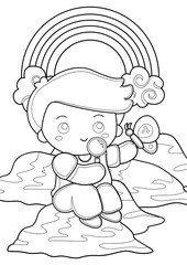 Kids Garden Play Activity Coloring Pages A4 for Kids and Adult