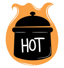 restaurant pot and hot lettering