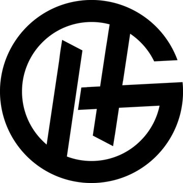 letter gh black logo design vektor sign icon