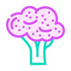 purple broccoli color icon vector. purple broccoli sign. isolated symbol illustration