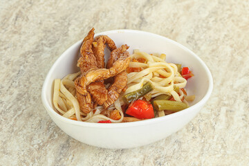 Chinese wok with chicken and teriyaki