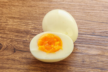 Boiled chicken egg for breakfast