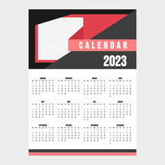 Black and red 2023 calendar