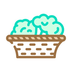 plate of broccoli color icon vector. plate of broccoli sign. isolated symbol illustration