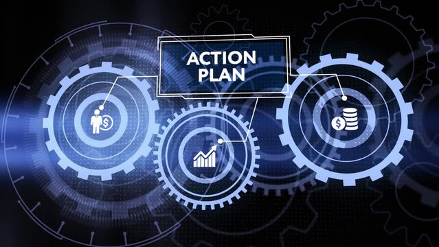 Business, Technology, Internet and network concept. Concept meaning proposed strategy or course of actions for certain time.