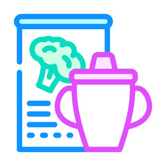 Obraz premium broccoli baby food color icon vector. broccoli baby food sign. isolated symbol illustration