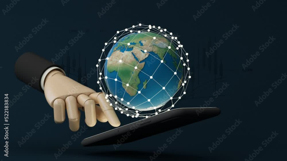 Aufkleber businessman using mobile smart phone. business global internet connection application technology and