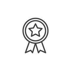 Star badge line icon