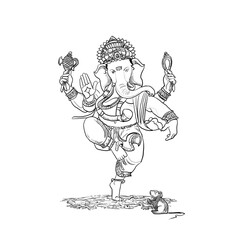 Ganesh illustration artwork. illustration of Lord Ganpati background for Ganesh Chaturthi.