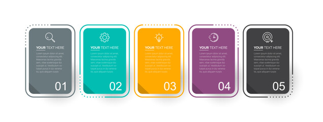 Business Infographic template. Template design with numbers 5 options or steps.