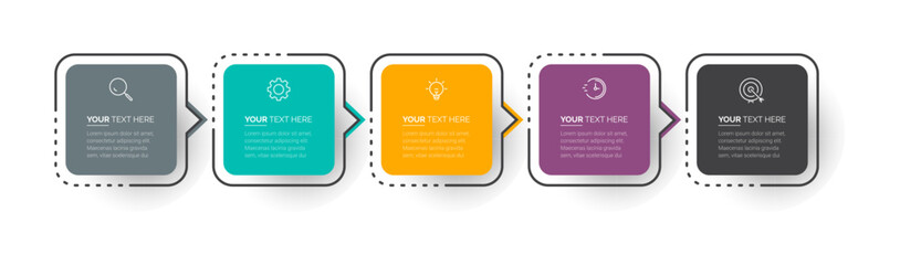 Business Infographic template. Template design with numbers 5 options or steps.