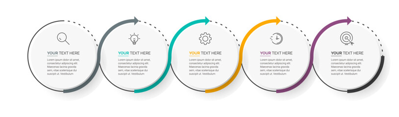 Business Infographic template. Template design with numbers 5 options or steps.