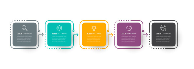 Business Infographic template. Template design with numbers 5 options or steps.
