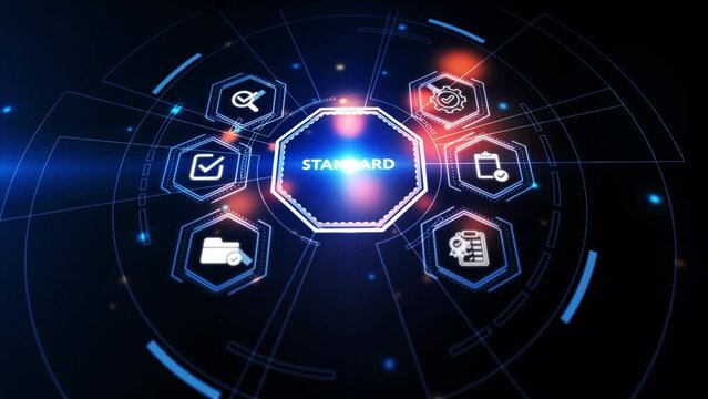 Standard quality control. Certification. Business, technology, internet and networking concept.