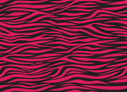 Zebra red abstract seamless pattern. Colorful stripes, repeating background. Vector printing for fabrics, posters, banners. . Vector illustration
