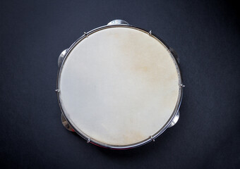 Brazilian tambourine isolated on black background