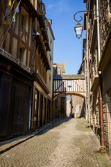 Street in the city of Saint-Malo, Brittany, France