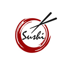 Chopstick Swoosh Bowl Oriental Japan Cuisine, Japanese Sushi Seafood Logo Design Inspiration