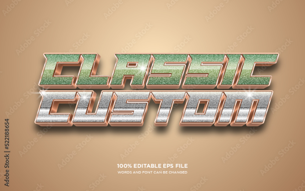 Poster classic custom automotive 3d text style effect