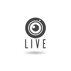 Live streaming online icon with shadow