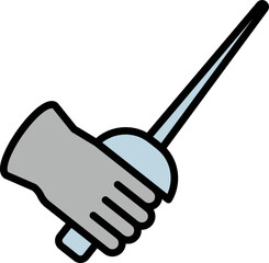 Sword duel icon outline vector. Fence play. Sport man