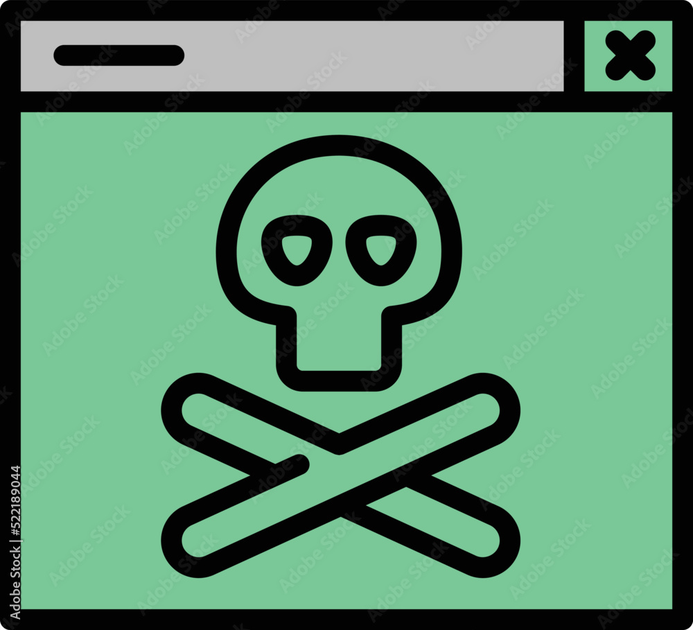 Poster hack team icon outline vector. computer virus. data internet