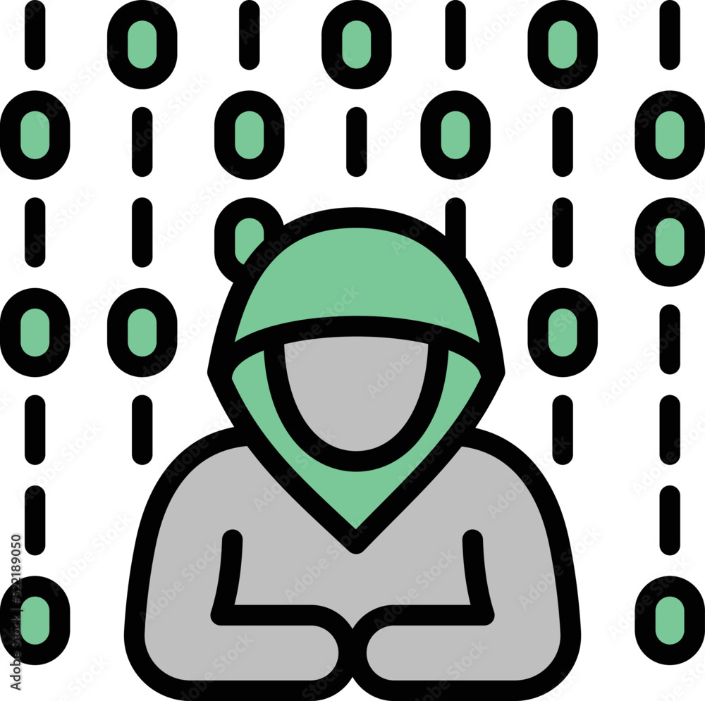 Poster digital hacker icon outline vector. data internet. virus fraud