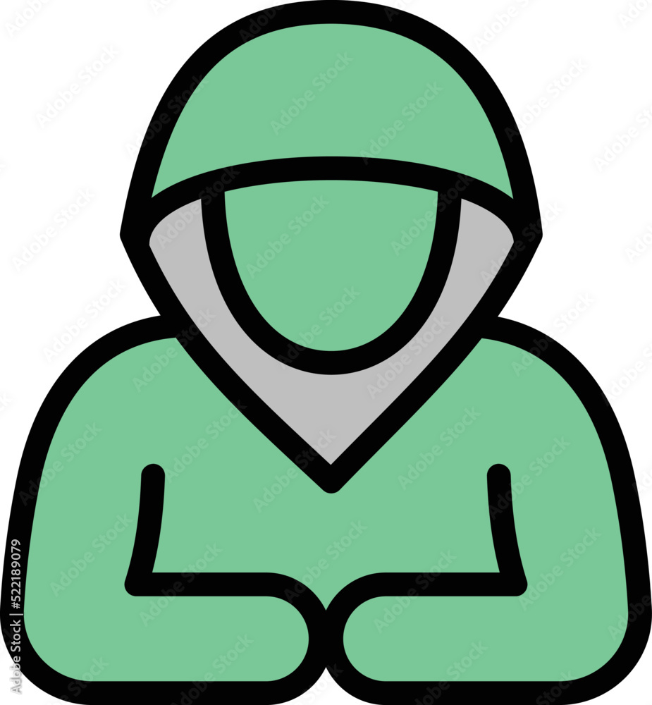 Poster young hacker icon outline vector. computer code. internet data