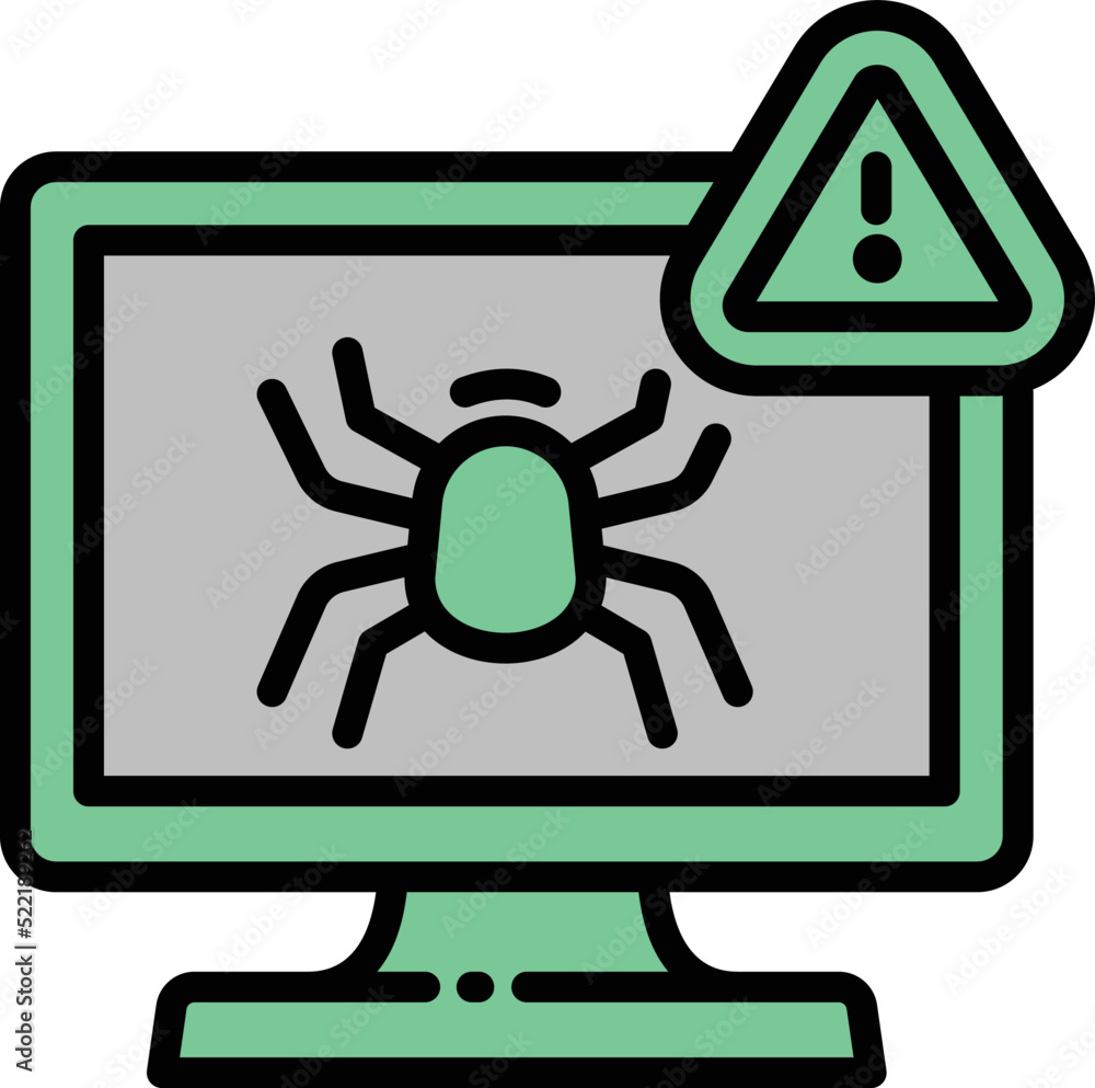 Poster online bug icon outline vector. web cyber. data internet