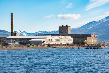 Fototapeta premium Old Herring Factory in Hjalteyri North Iceland