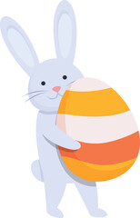 Spring egg icon cartoon vector. Easter rabbit. Cute basket