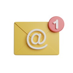 Mail Inbox Notification 3D Rendering Illustration