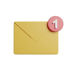 Messages Inbox Notification 3D Rendering Illustration