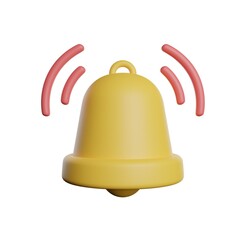 Notification Bell Alert 3D Rendering Illustration