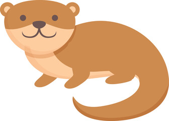 Ferret weasel icon cartoon vector. Cute animal. Sable winter