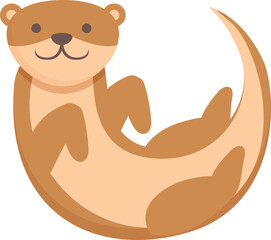 Playing weasel icon cartoon vector. Cute animal. Mink ferret