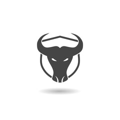 Strong Protection Bull Shield icon with shadow