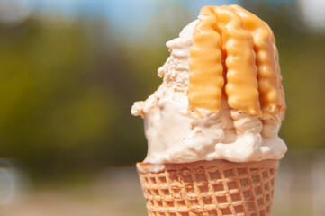 delicious ice cream with icing