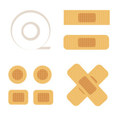 Creative vector illustration of an elastic medical band-aid isolated on a white background. Vector illustration