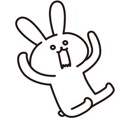 色加工ok うさぎ素材No.11 ビックリ