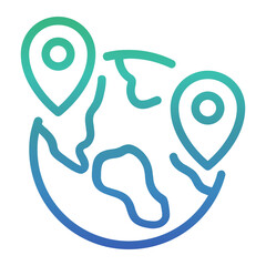 Location , Global Logistic gradient icon.