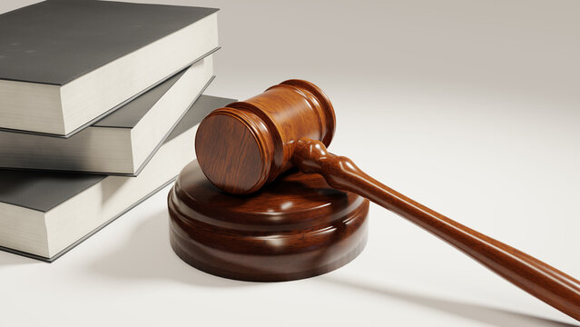 law court's gavel concept image, 3d rendering